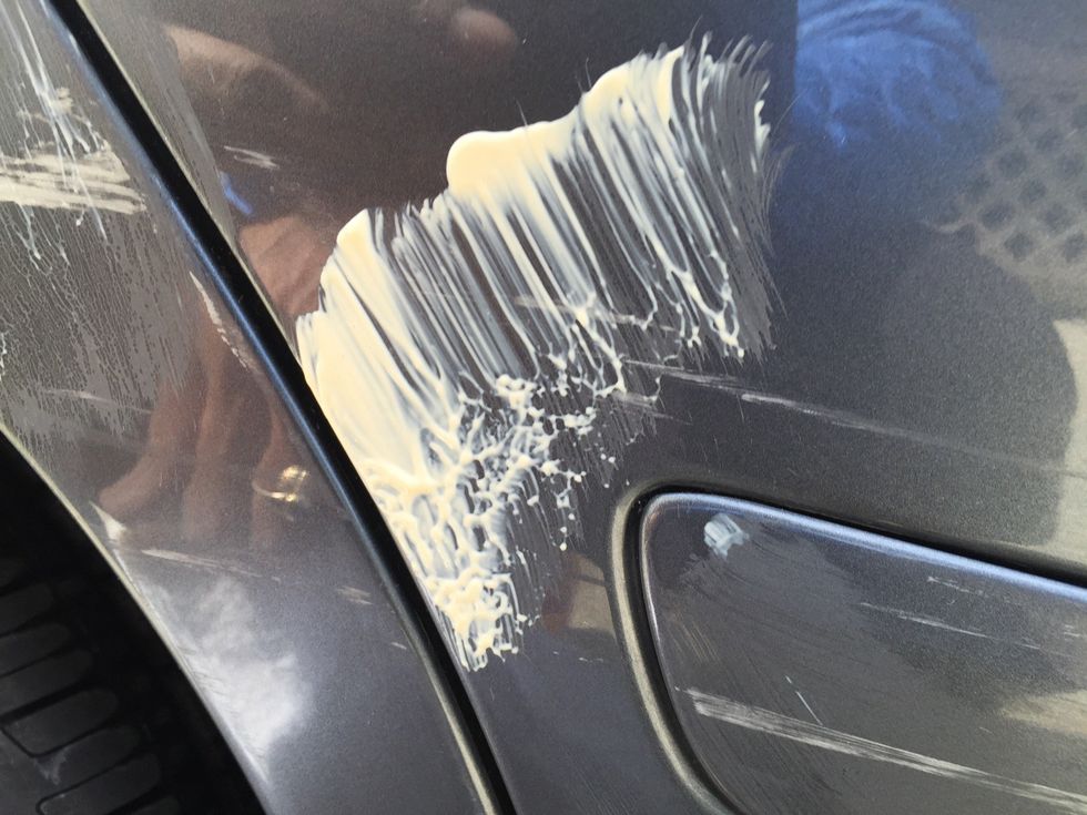 Applied rubbing compound