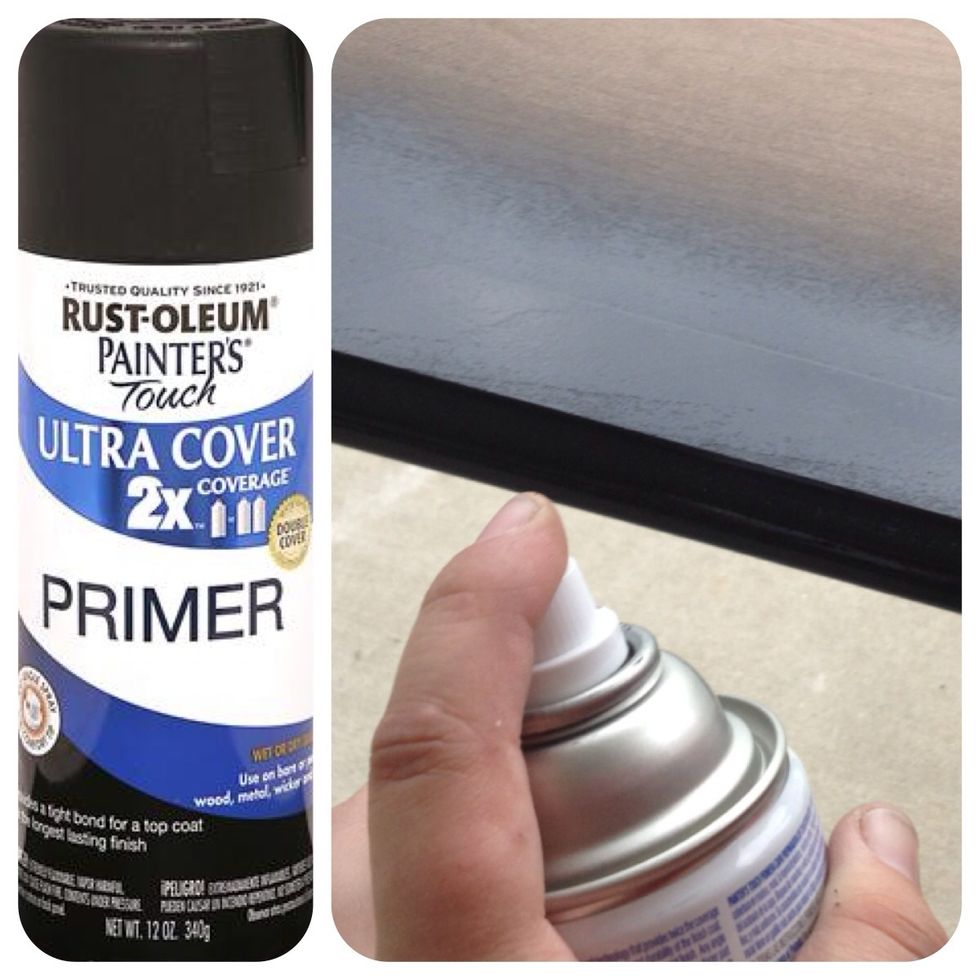 Apply 1-2 light coats of primer, allowing to dry completely between coats. (I wanted a black "frame" & did not apply additional paint over this primer - this brand covers very well)