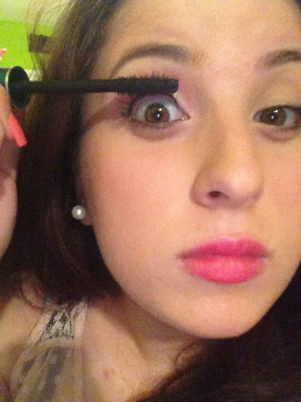 Apply 3 coats of mascara