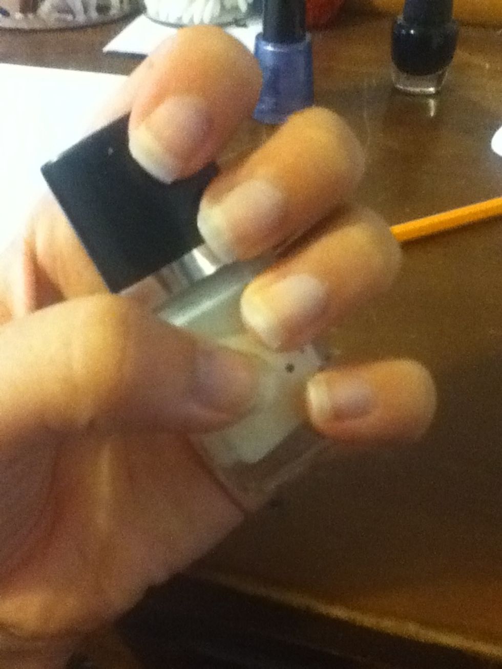 Apply a base coat to all your nails. The best method to apply polish is to stroke the brush down the middle of the nail, then down each side.