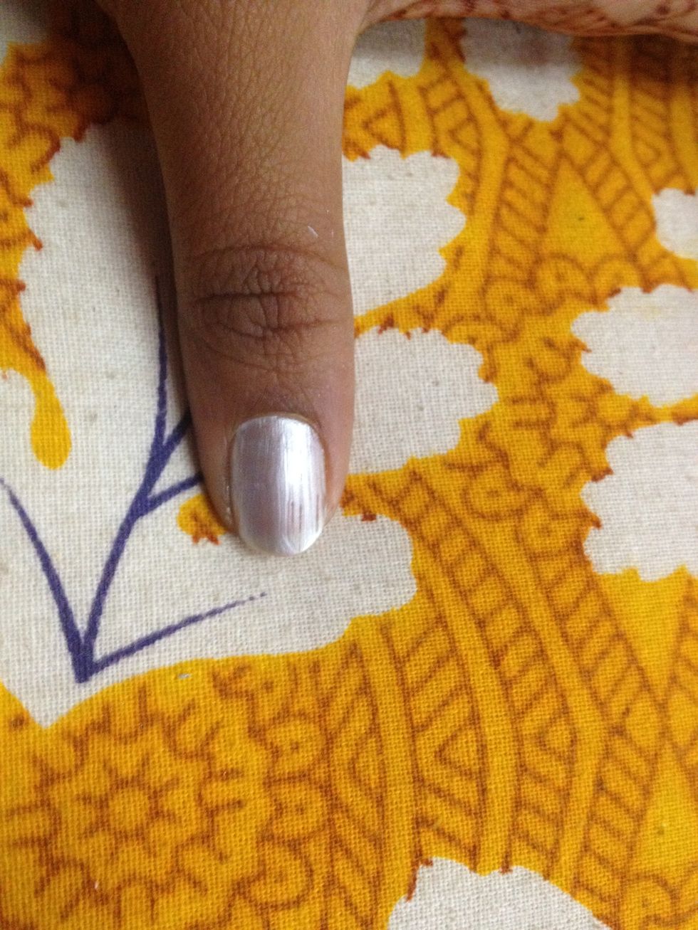 Apply a base..I used a silver with blue tinge
