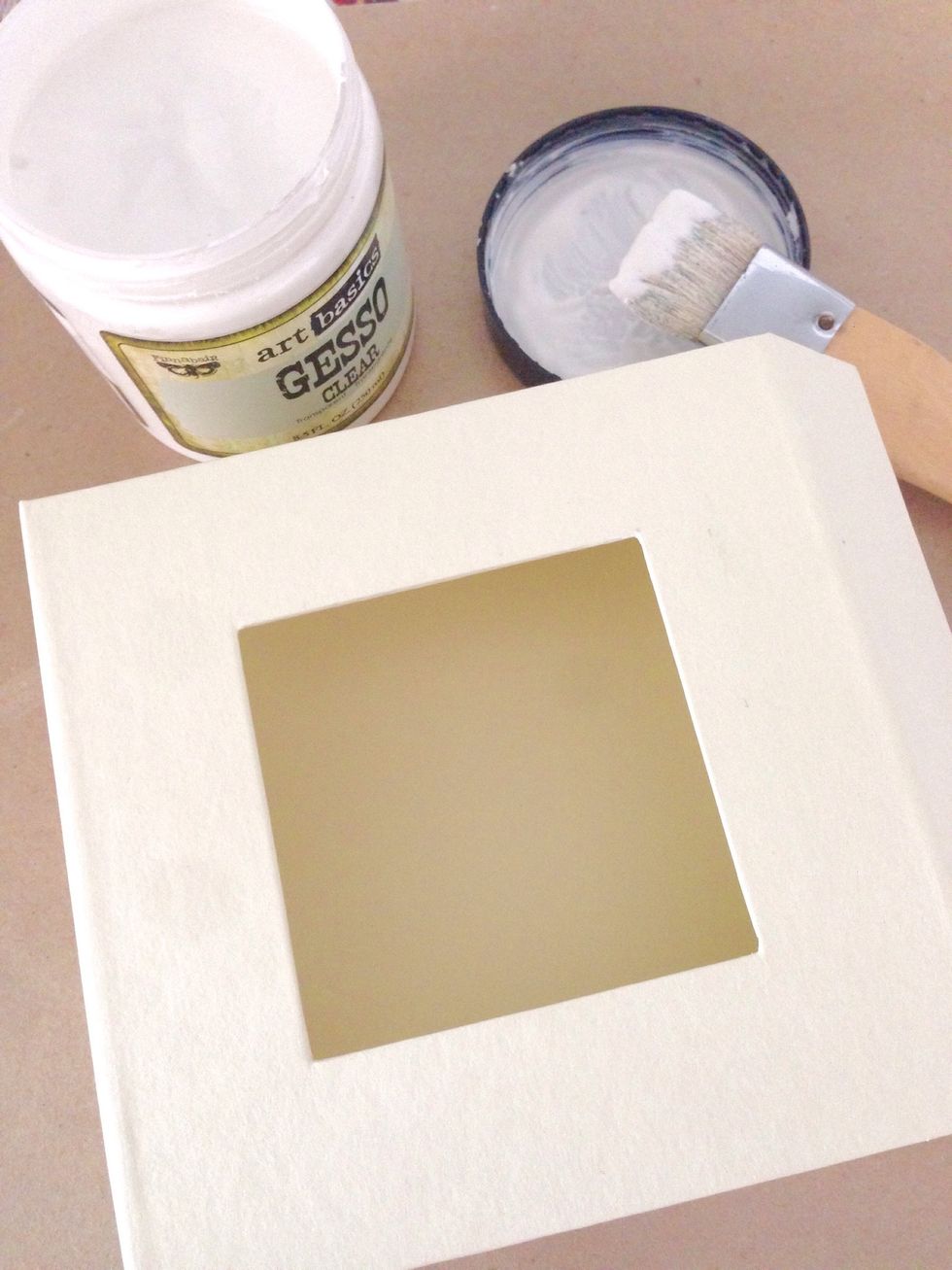 Apply a layer of clear gesso all over the box including the inside... This is to create a "teething" surface so that mediums can etched onto it...