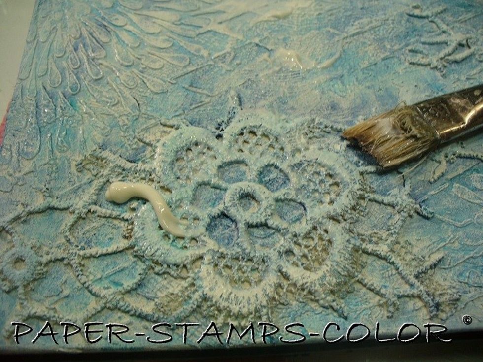 .. apply a layer of matte medium gel. ... leave to dry of course!