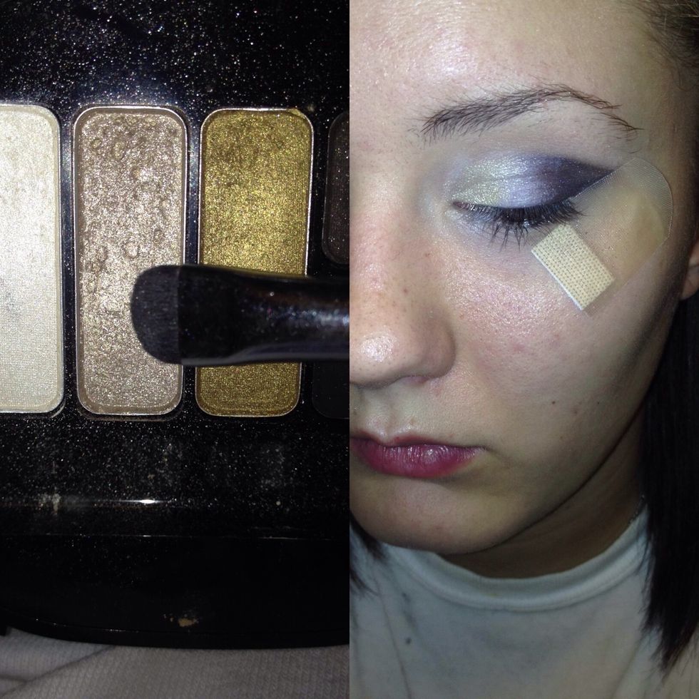 Apply a nude shimmer color
