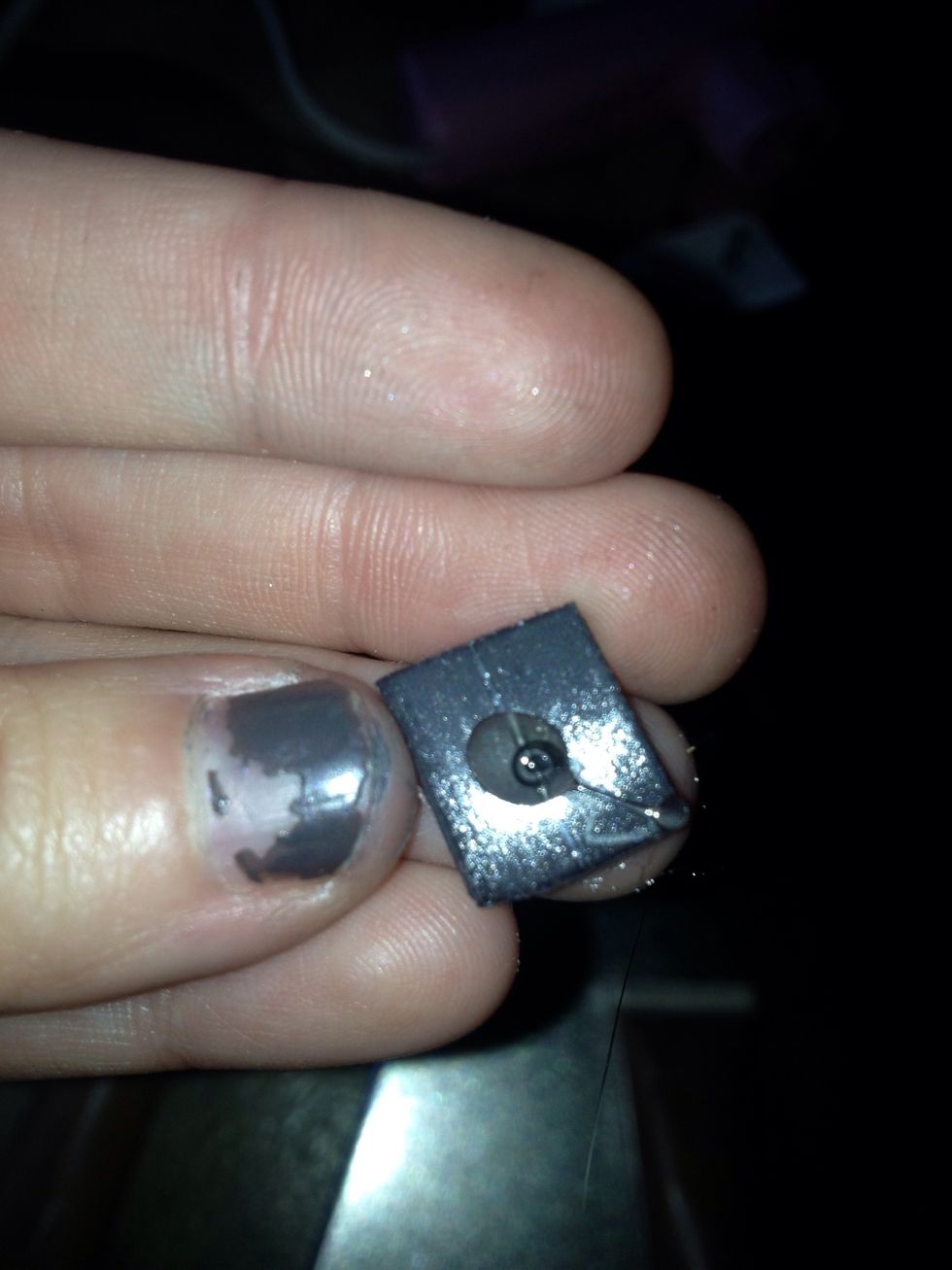 Apply a small amount of hot glue to back!