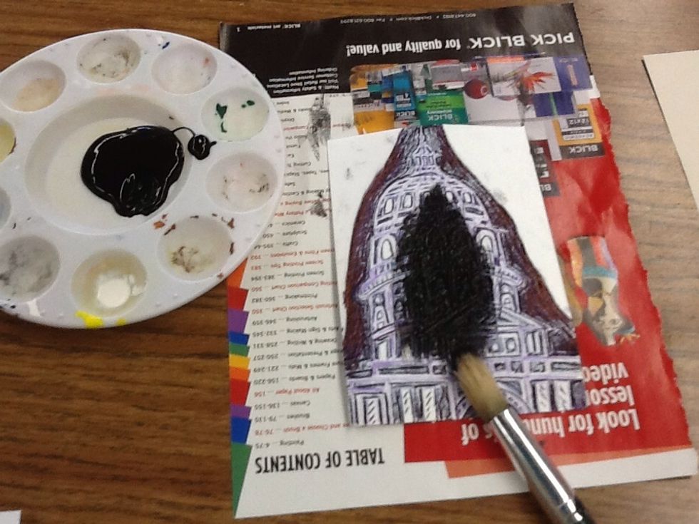 Apply a thin coat of paint to the plate