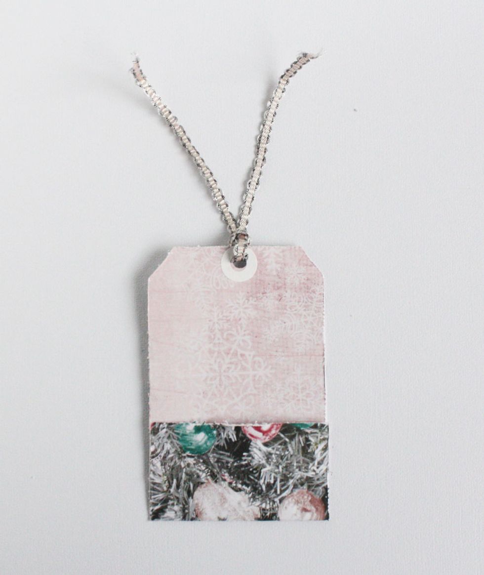 Apply a thin strip of glue the the 1.5" side edges of the flap and fold. Forming a pocket. Be sure that your gift card can easily slide in and out.