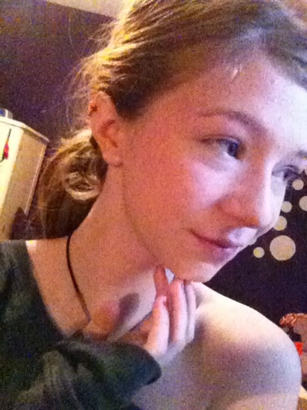 Apply blush from the apples of your cheeks and blend it towards your temples(: I used one by cover girl in a light pink shade