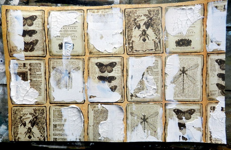 Apply crackle paste on some places.