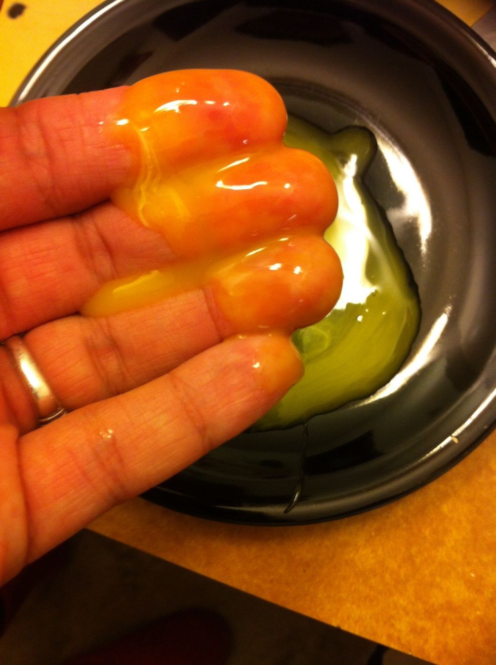 Apply egg yolk to face like a moisturizer. Allow to set on face for 5 minutes . This will be like a moisturizing face mask