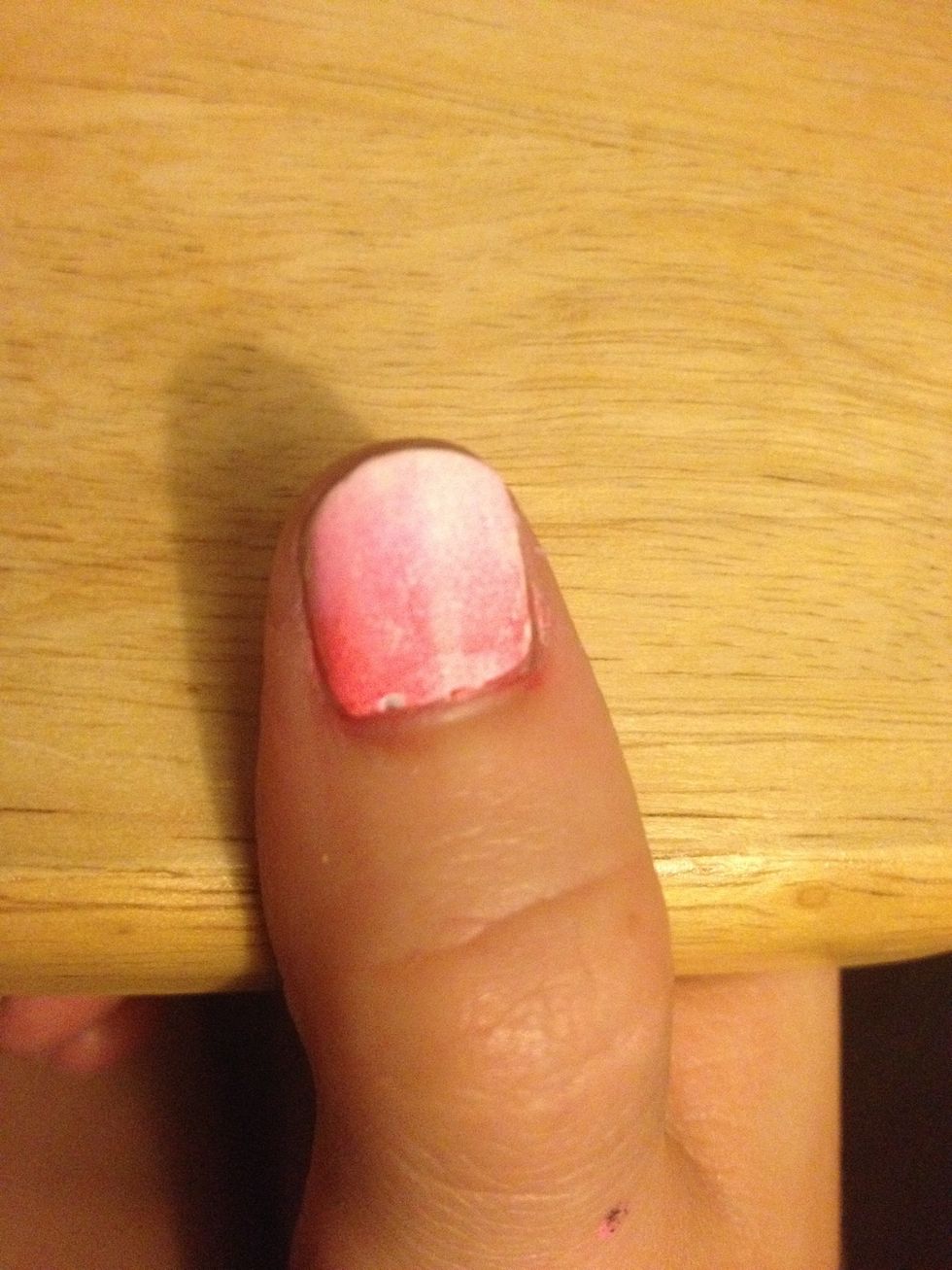 Apply gently on your nail ((make sure you got your whole nail)) and there you go! Good looking nails that only took about 15 min.