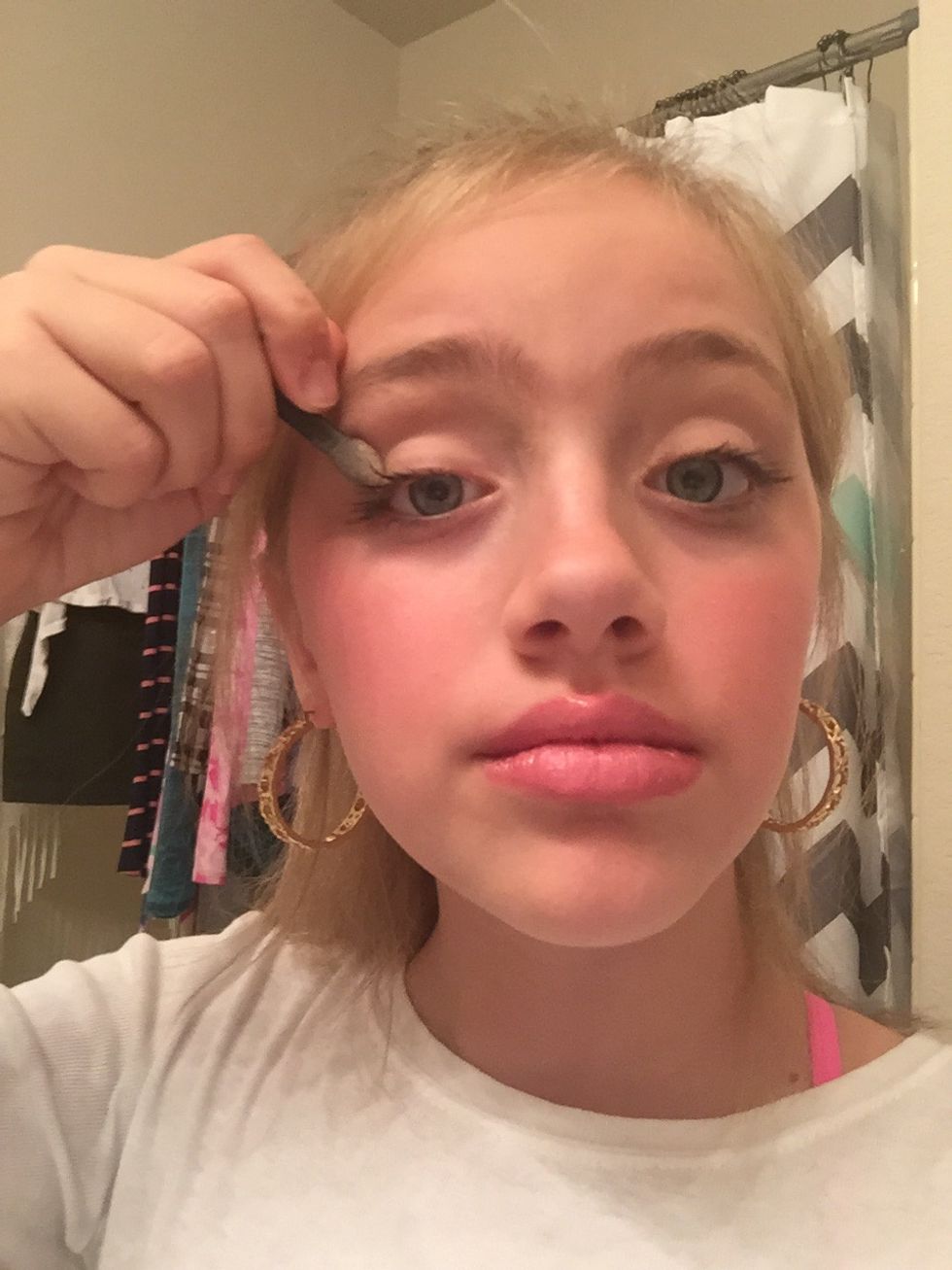 Apply it from your eyebrows to the bottom of your eyelids