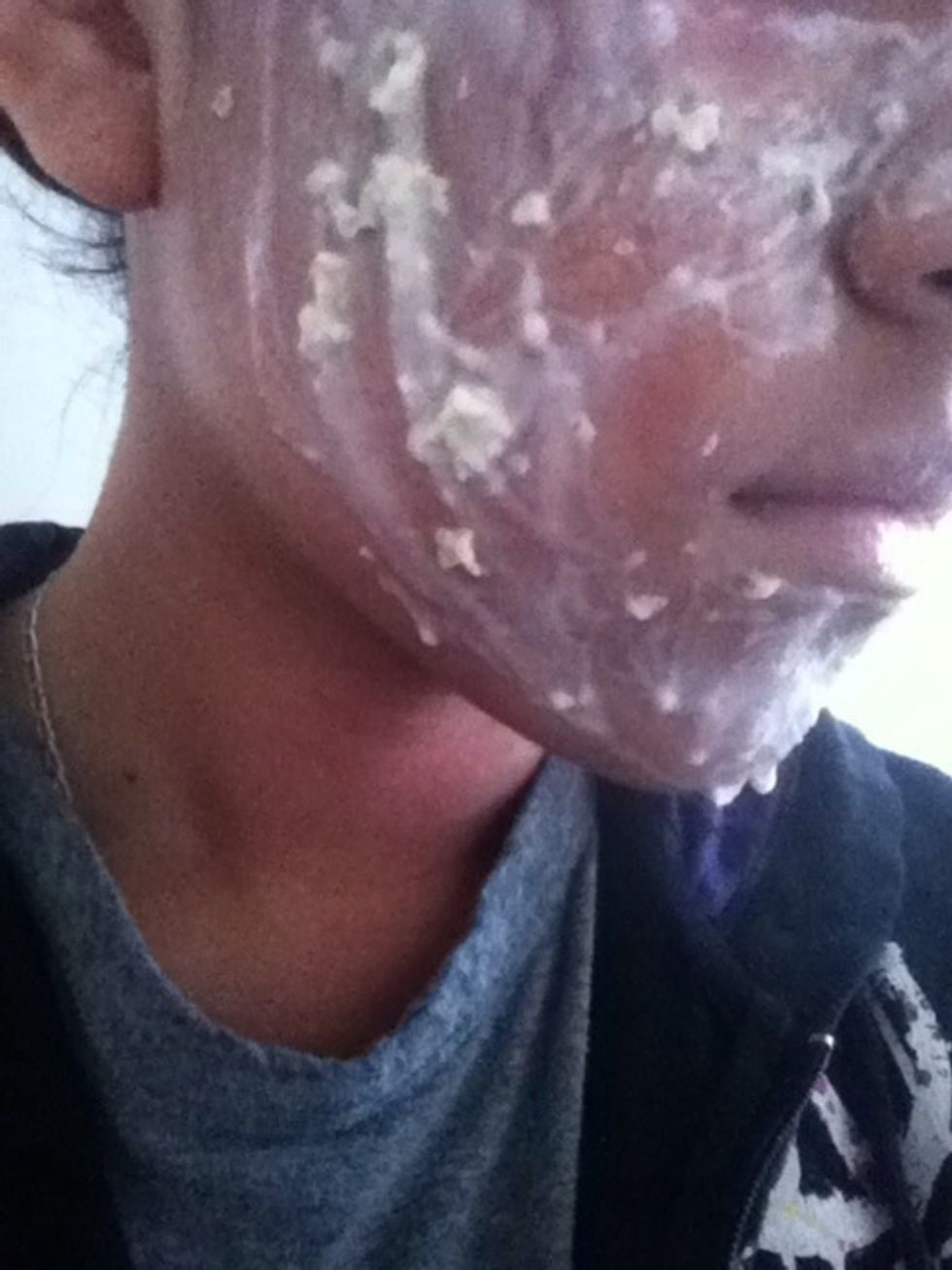 Apply it on face (leave on for 10-15 minutes then wash off)