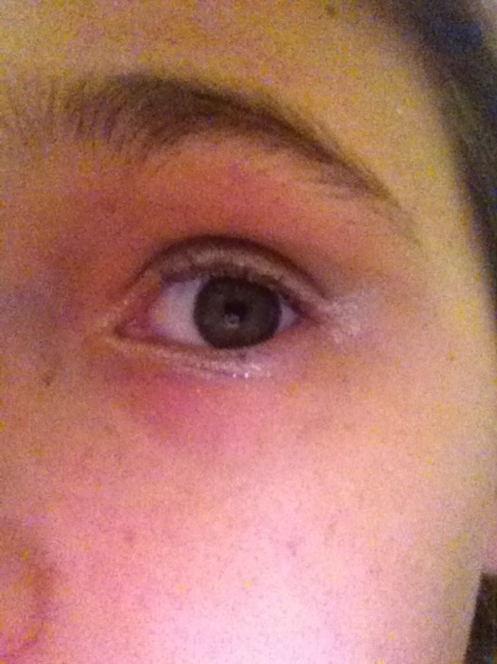 Apply liner to lower lash line and upper lash line, then slightly win it out to create a cat eye.