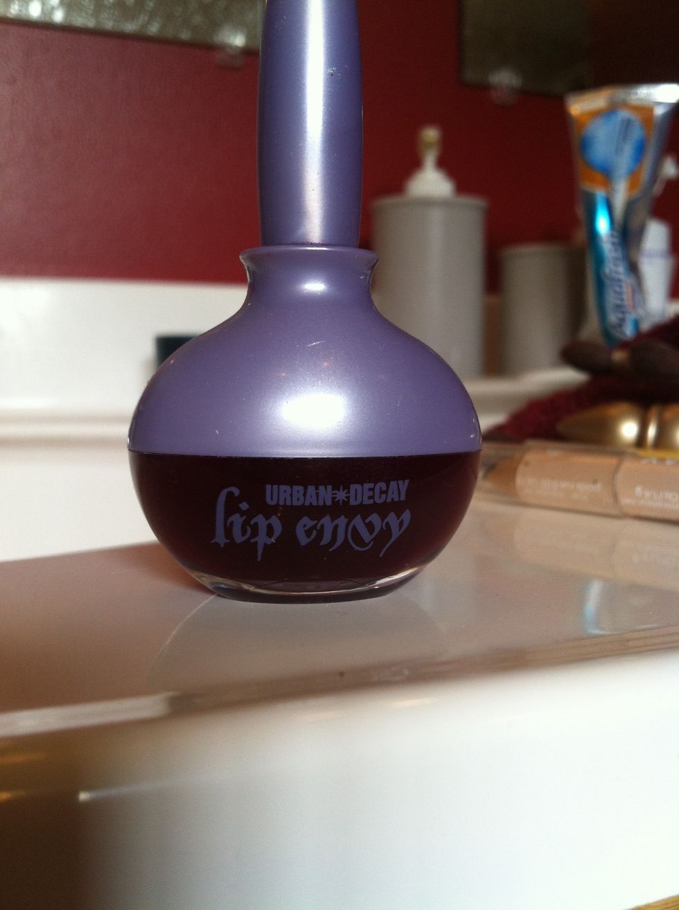 Apply lip stain or lipstick or even lipgloss!