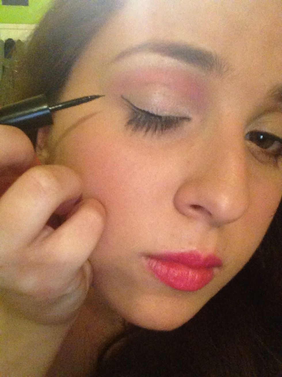 Apply liquid liner to top