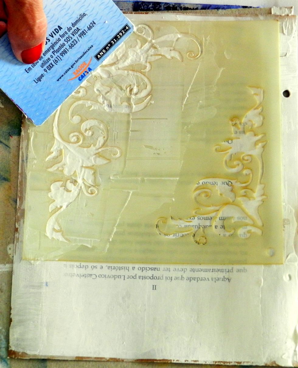 Apply modeling paste on the stencils.
