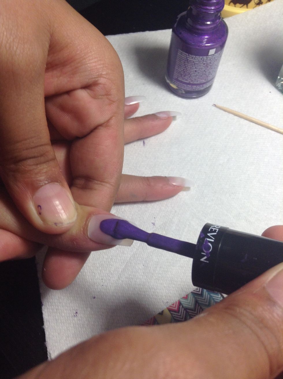 Apply nail polish as normal.