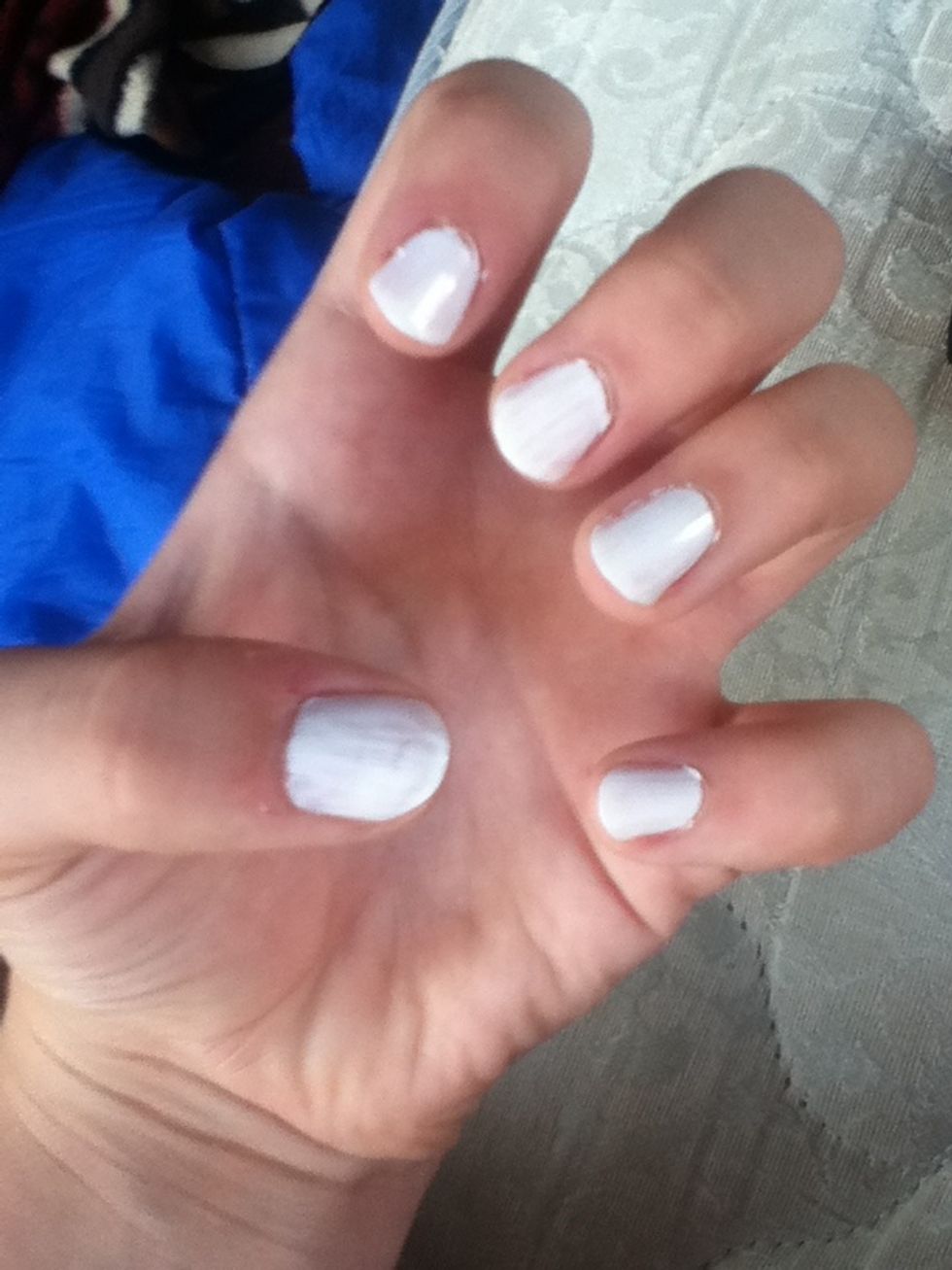 Apply one coat of white..