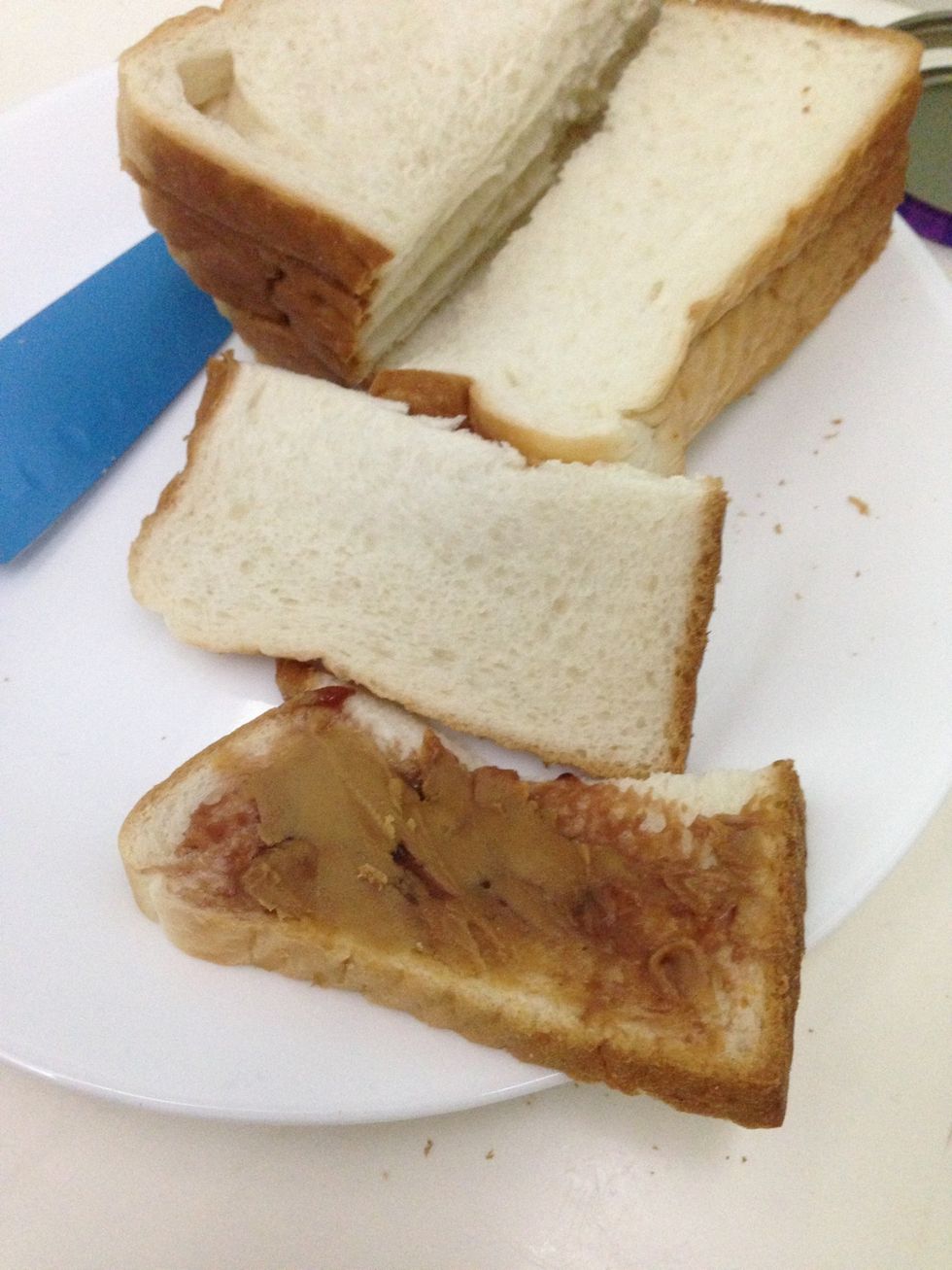 Apply peanut butter jelly