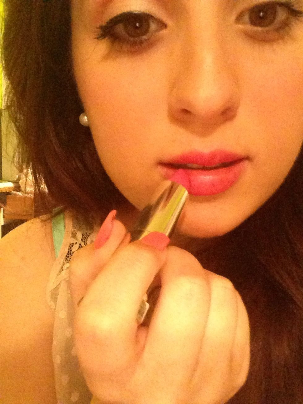 Apply pink lipstick