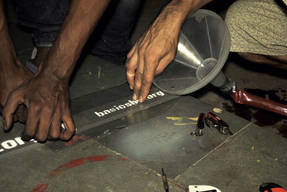 Apply plastic Sheet and pipe