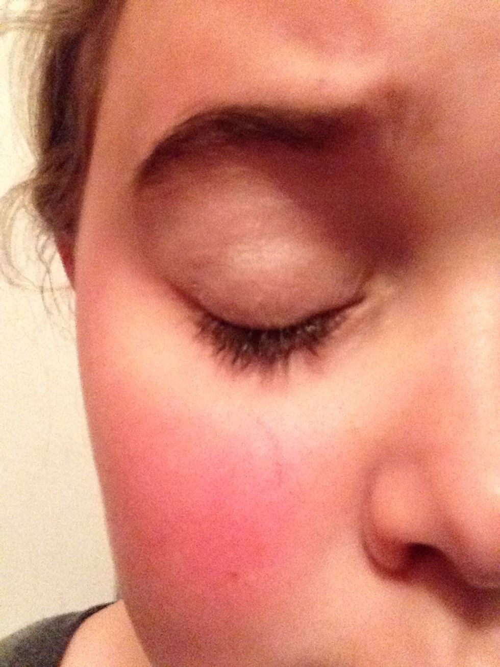 Apply shiny white eyeshadow