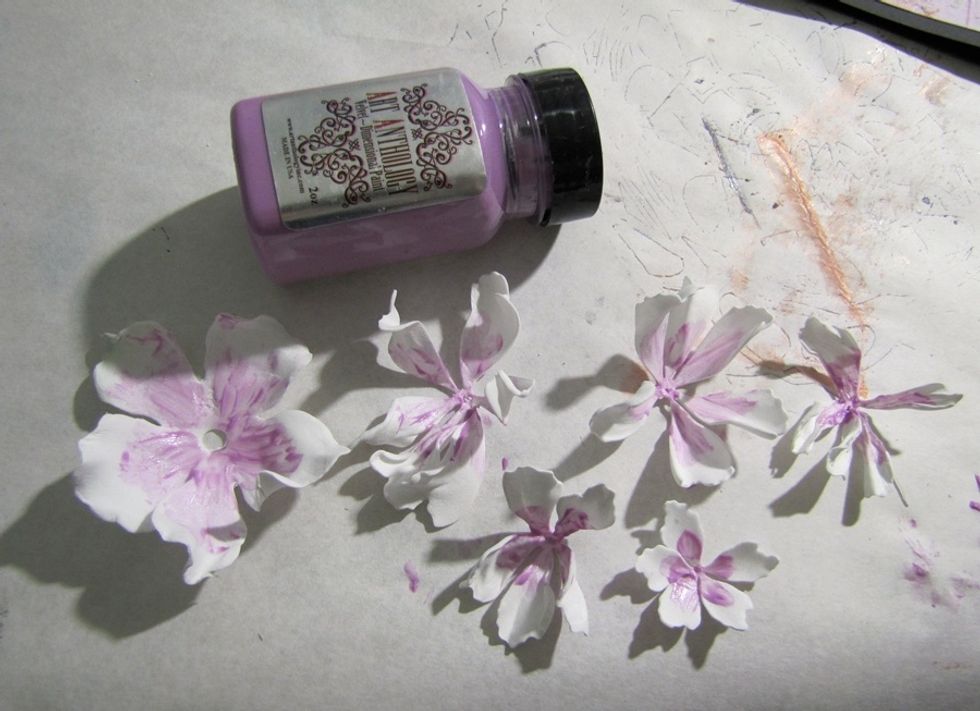 Apply some Orchid Velvet in the center of each part.