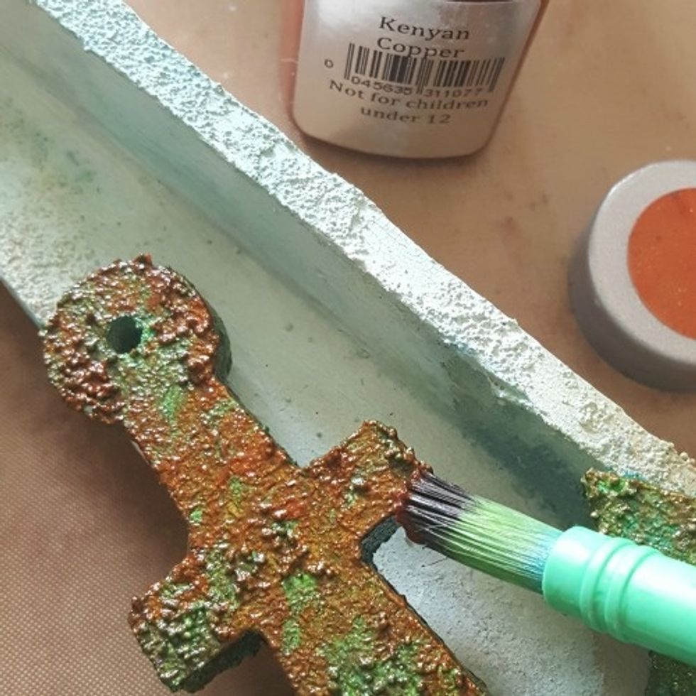 apply some Sorbet medium - Kenyan Copper (you will be using these same colors for the letters and some embellishments)