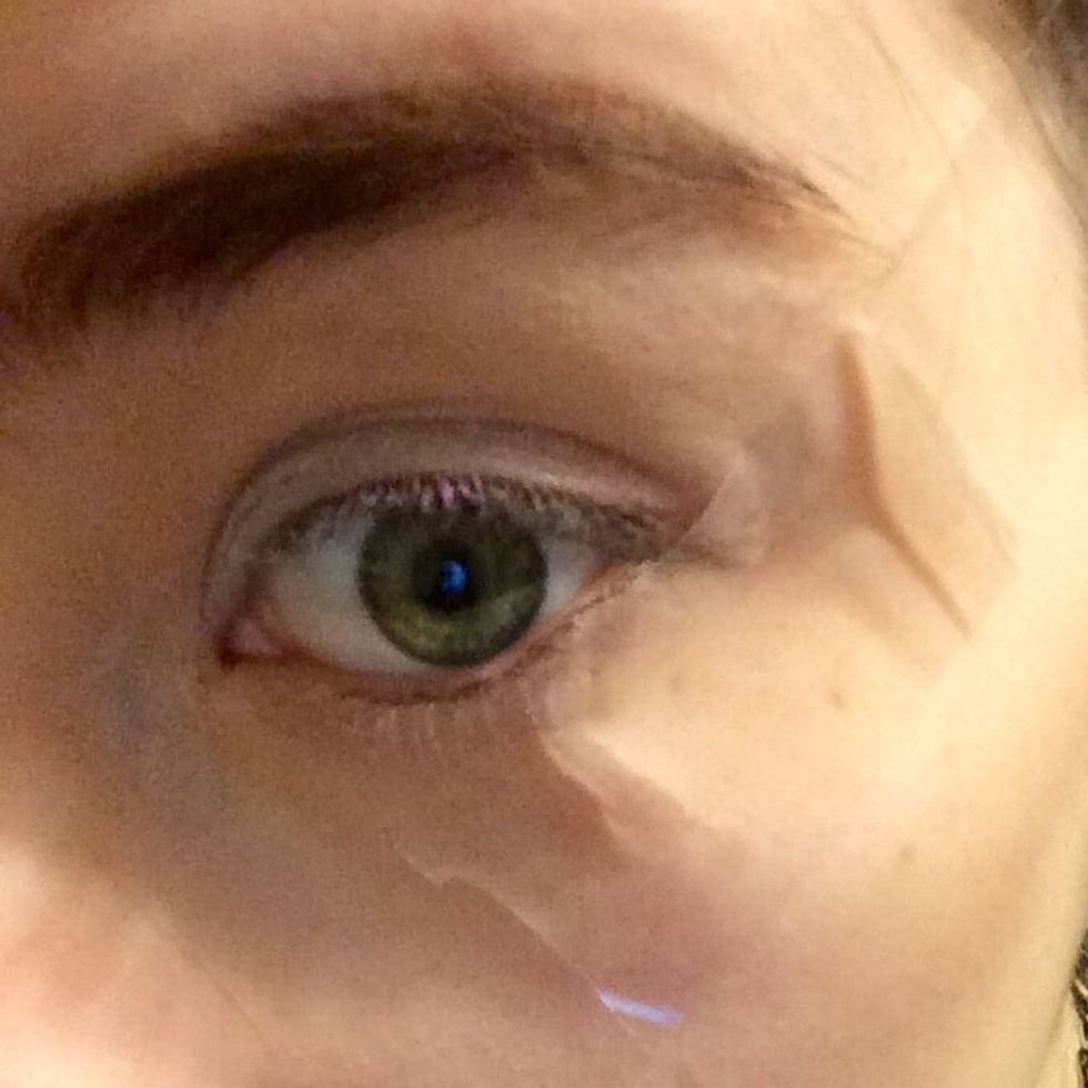 Apply some tape to the outer edge of the eye to the end of the brow.