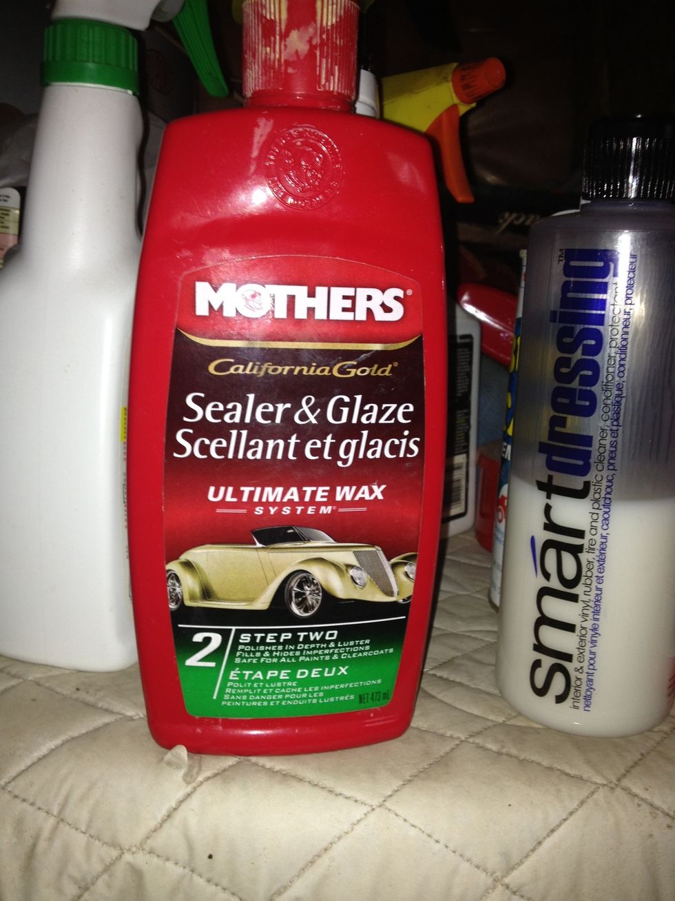 Apply Step 2 the same way you applied Step1, preferably it would be best with two coats of this. Step 2 seals the paint and gives it a dark wet look. Use separate cloths for Step 2.