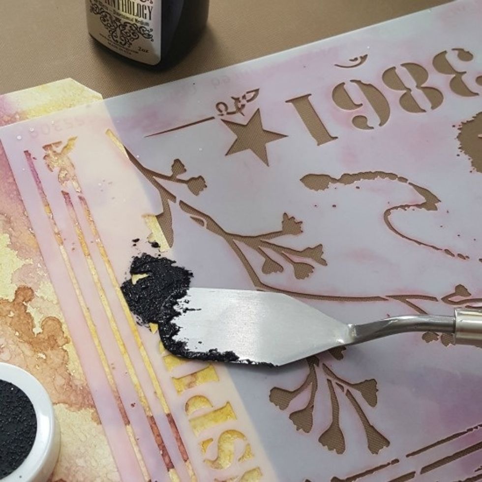 apply Stone Effects - Lava over stencil