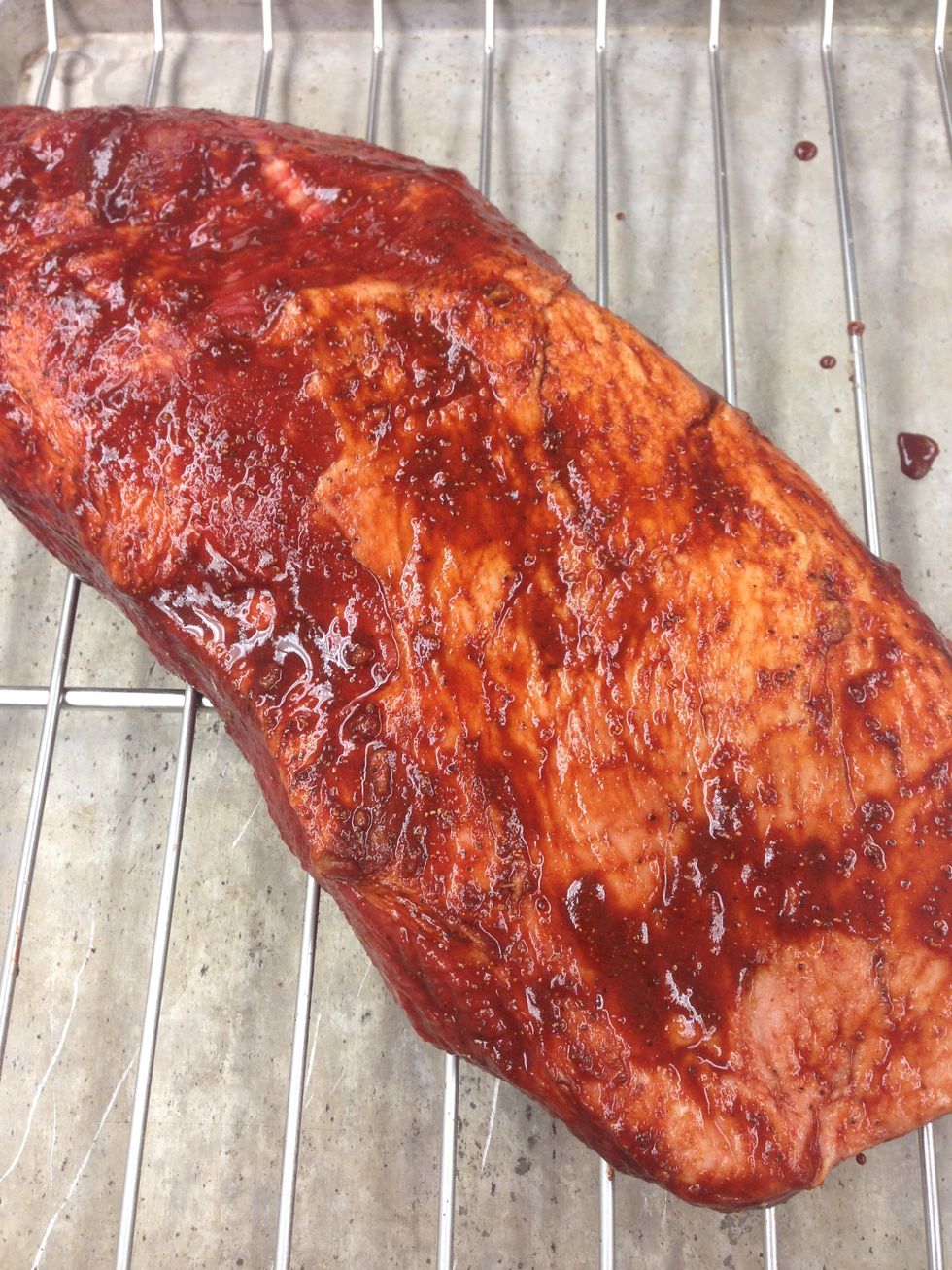 Apply the 1/2 cup of the Wet Rub Seasoning to each brisket and arrange up to 2 briskets per rack.