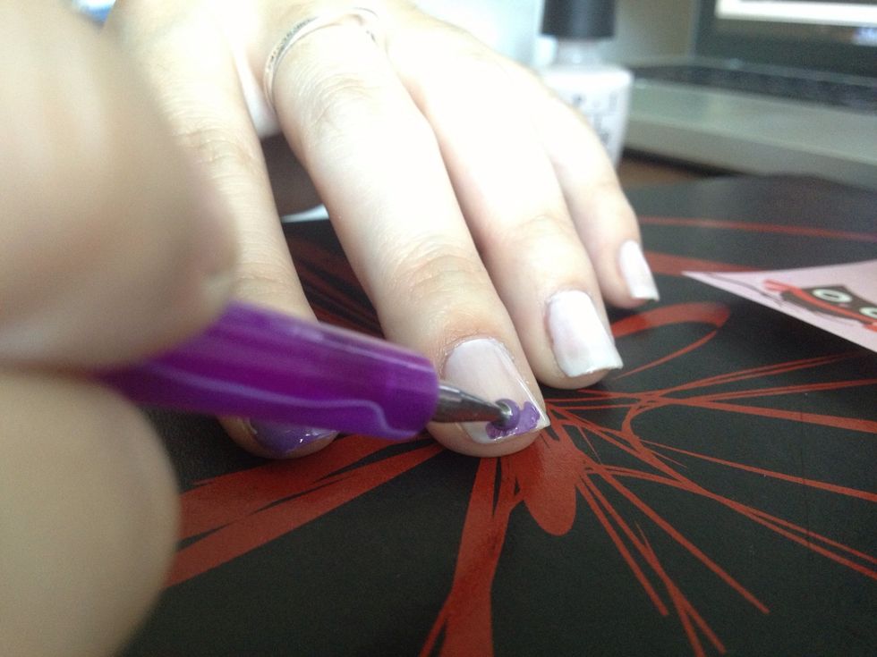 Apply the color along the crest of your nail.