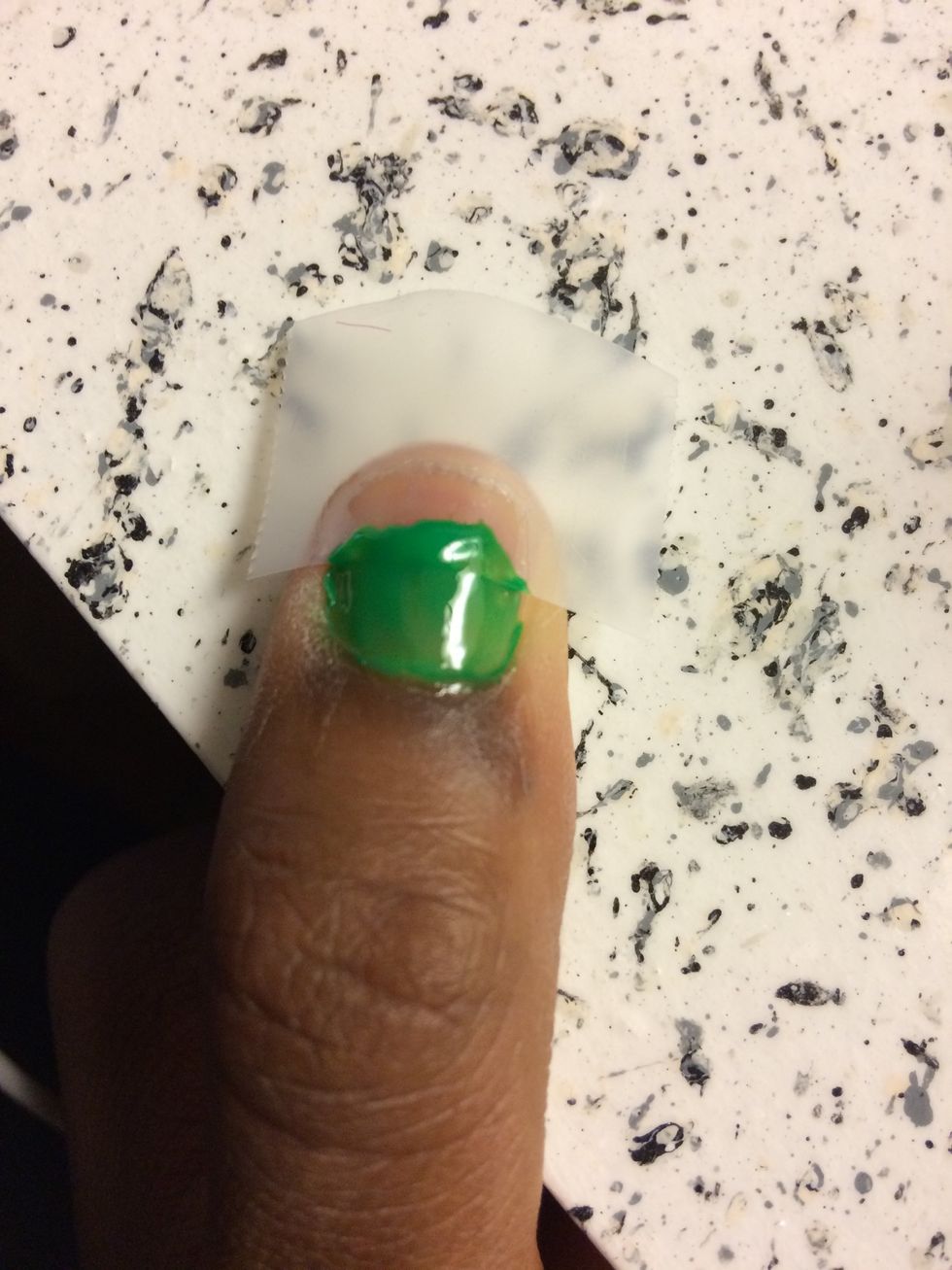 Apply the first color of your choice (its fine if you get polish on the tape)