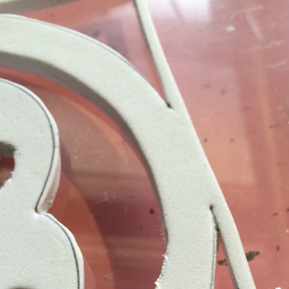 Apply the foam (adhesive side down) to your acrylic sheet. Some acrylic sheets have a thin plastic protective layer on them, so make sure to remove it first. Use even pressure or a brayer to press.