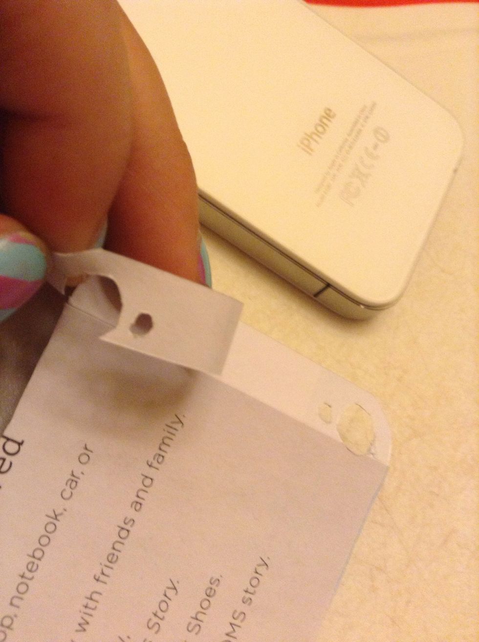 Apply the little strip first