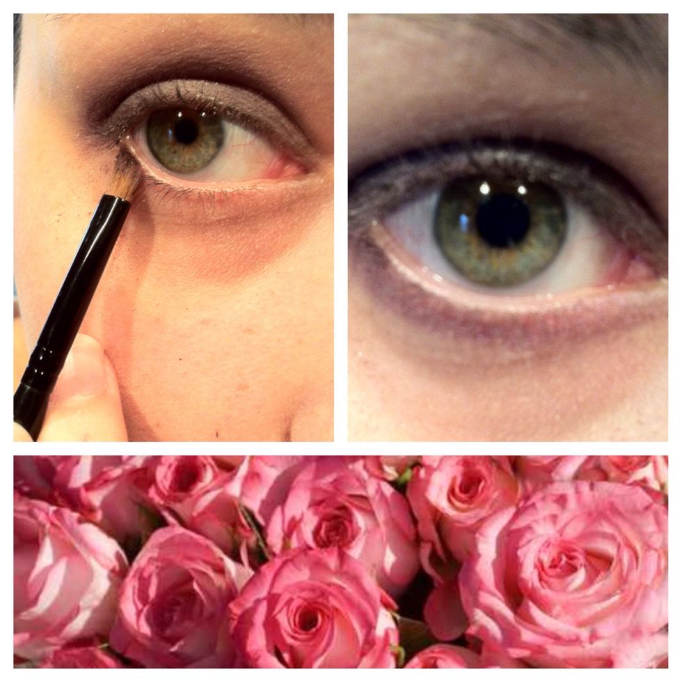 Apply the purple under your eye as well.