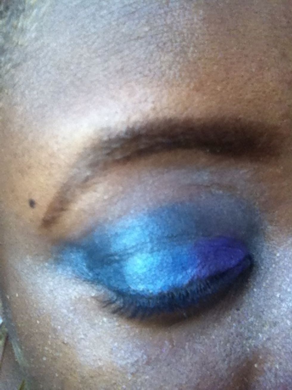 Apply the same colour in the crease of the eye. Don't worry about the mess...tidy up is next