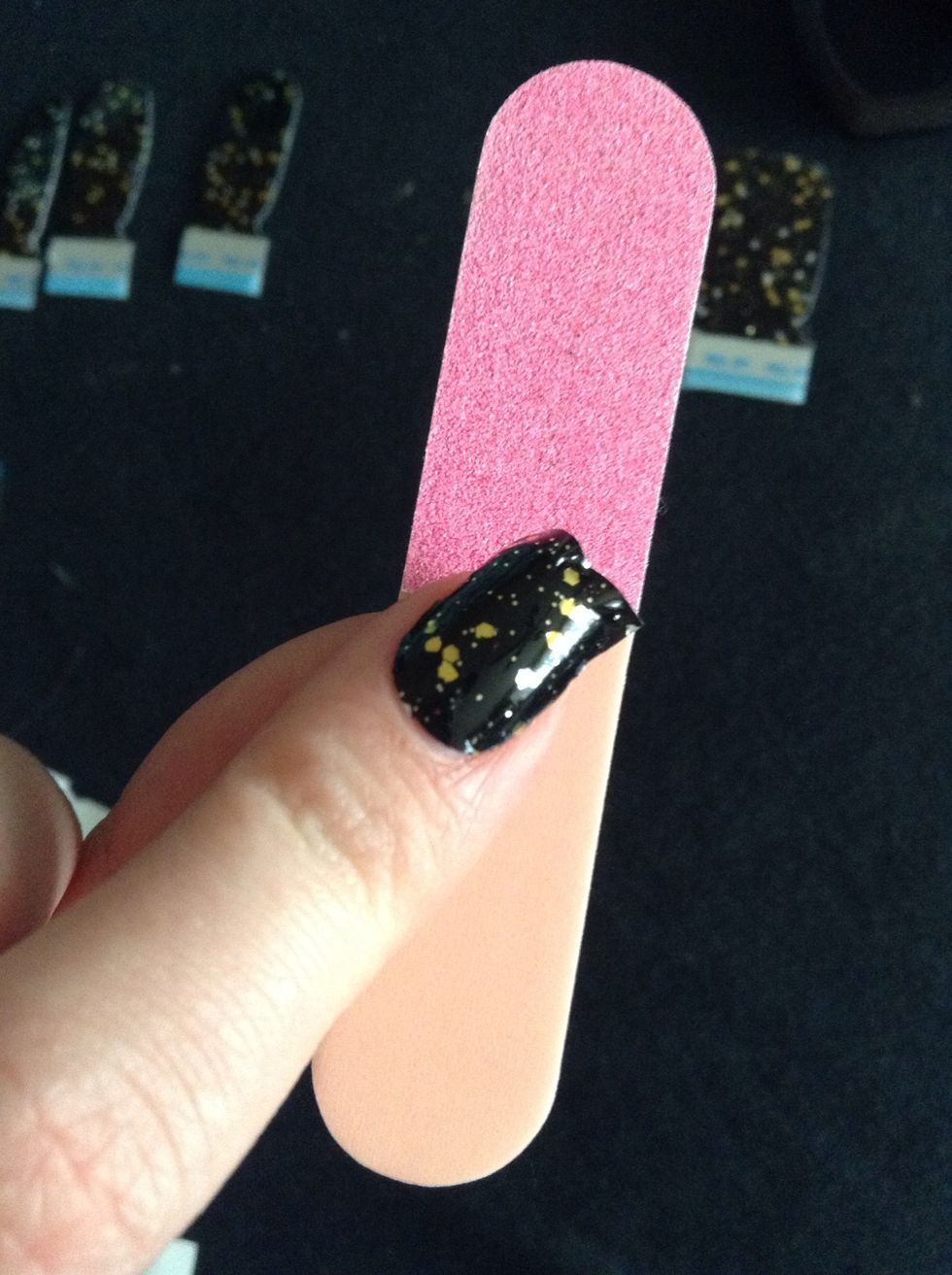 Apply the strip to your nail and file off any excess.