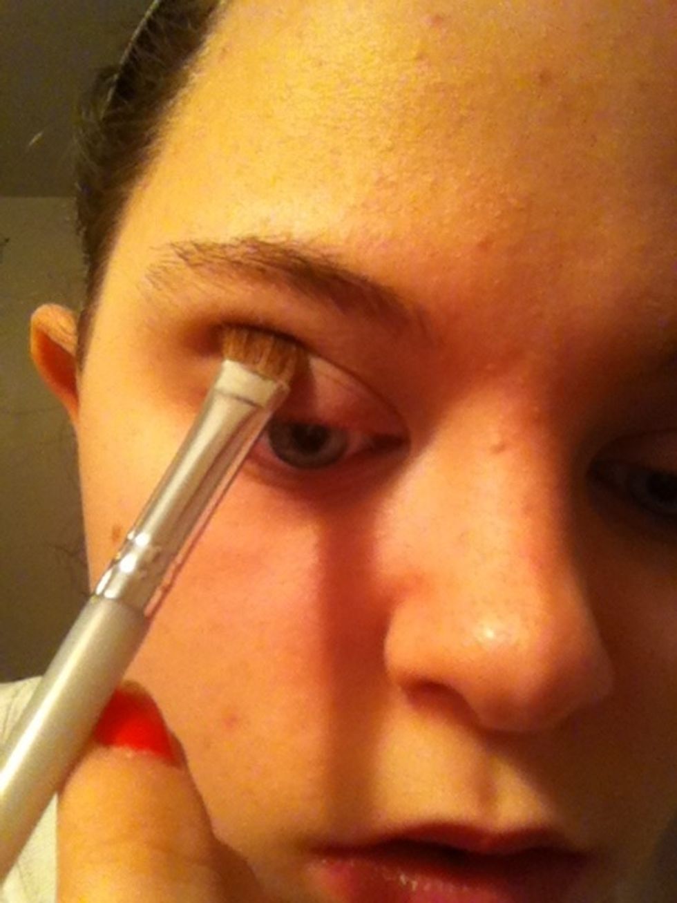 Apply this LIGHTLY in your crease, be VERY light with this, it should only give some subtle definition.