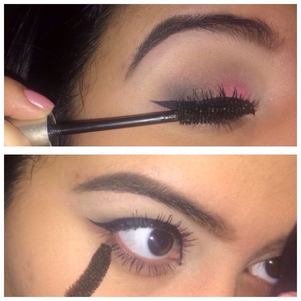 Apply top and bottom mascara.