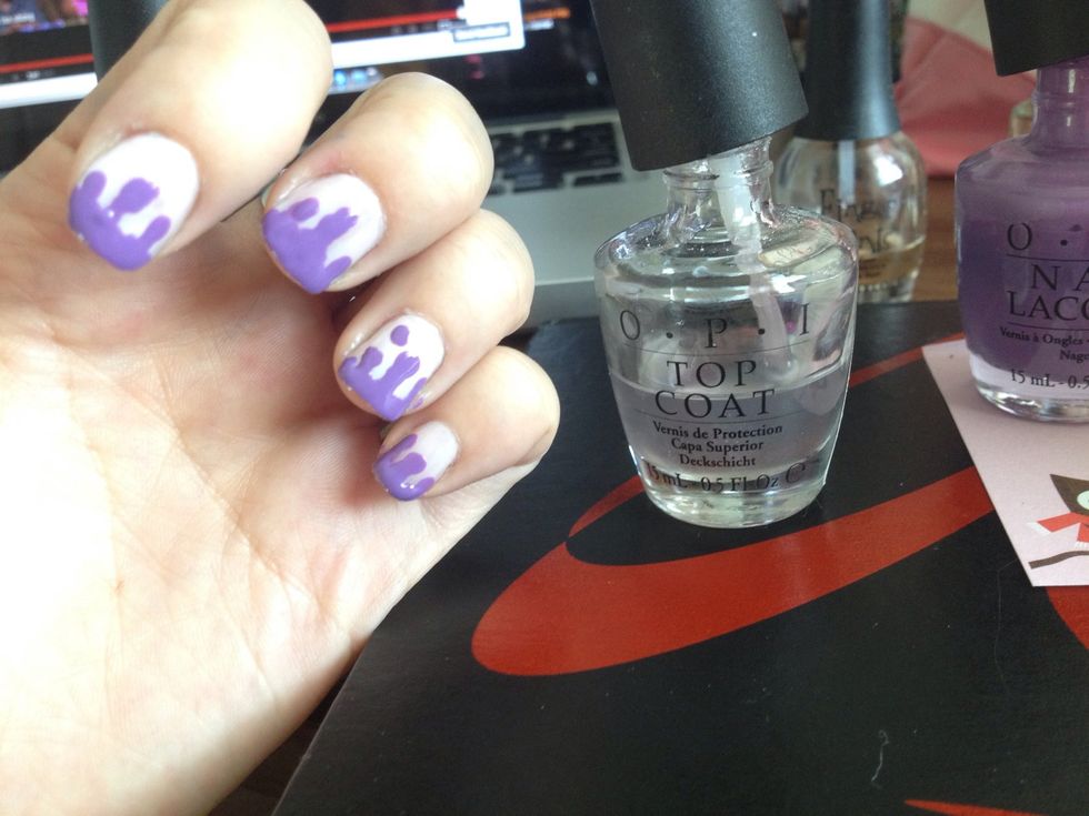 Apply top coat to protect your drip drops!