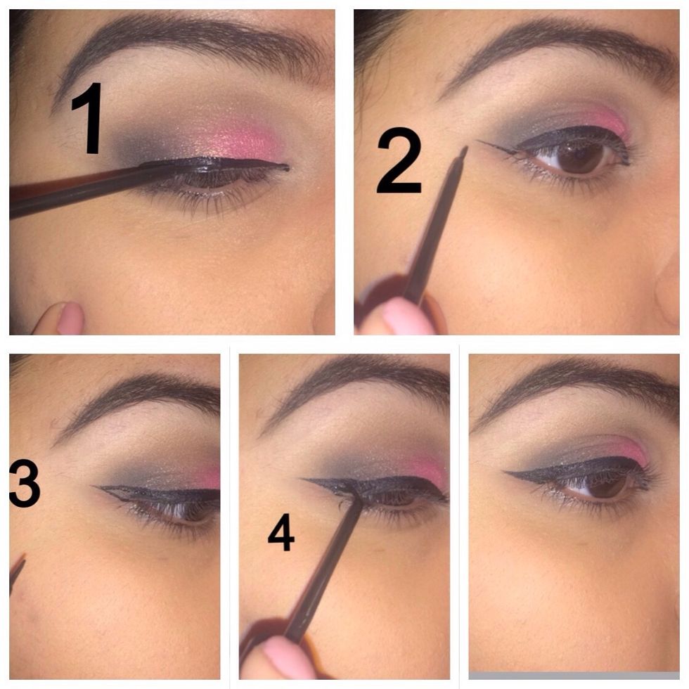 Apply winged eyeliner (if you please).
