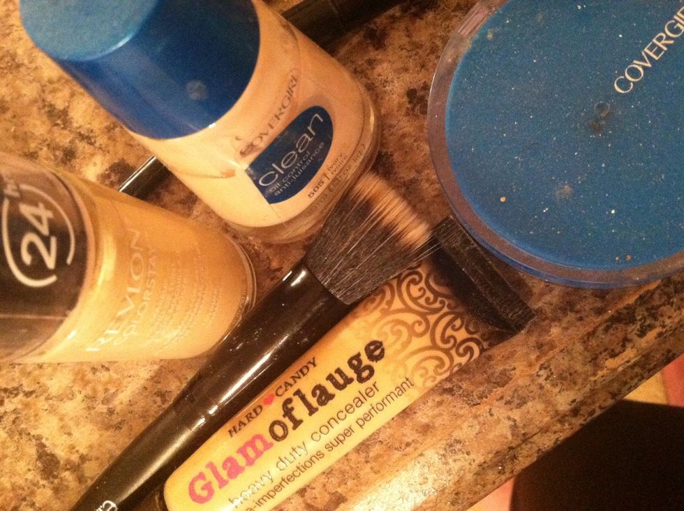 Apply your desired foundation routine, this combo works best for my skin! I it have to mix two colors to match my shade! Cover girl is the only brand that is light enough for me! Lol #palegirlprobz