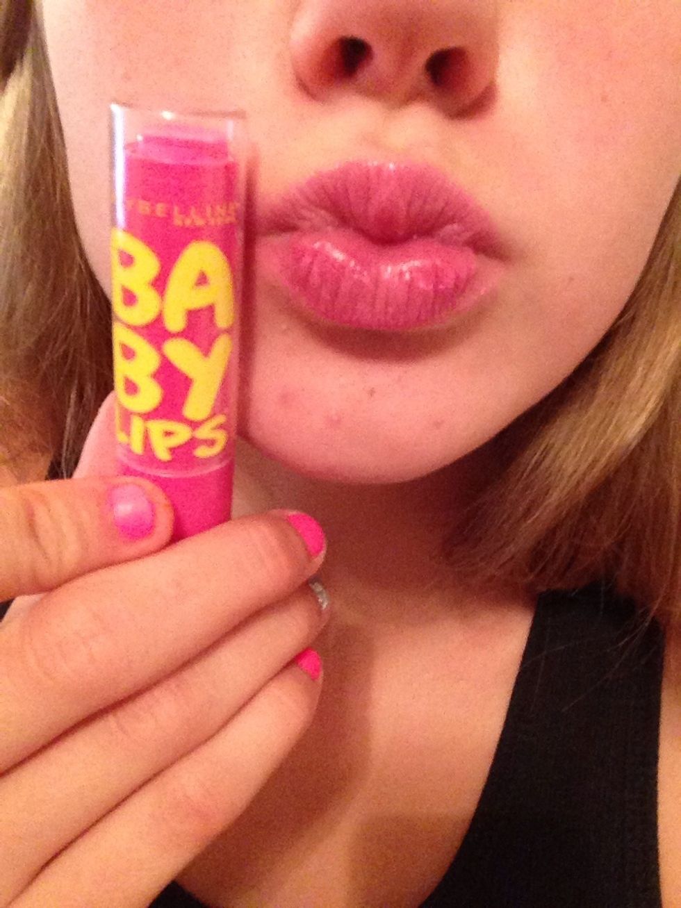 Apply your lip gloss or lipstick is used baby lips in pink punch