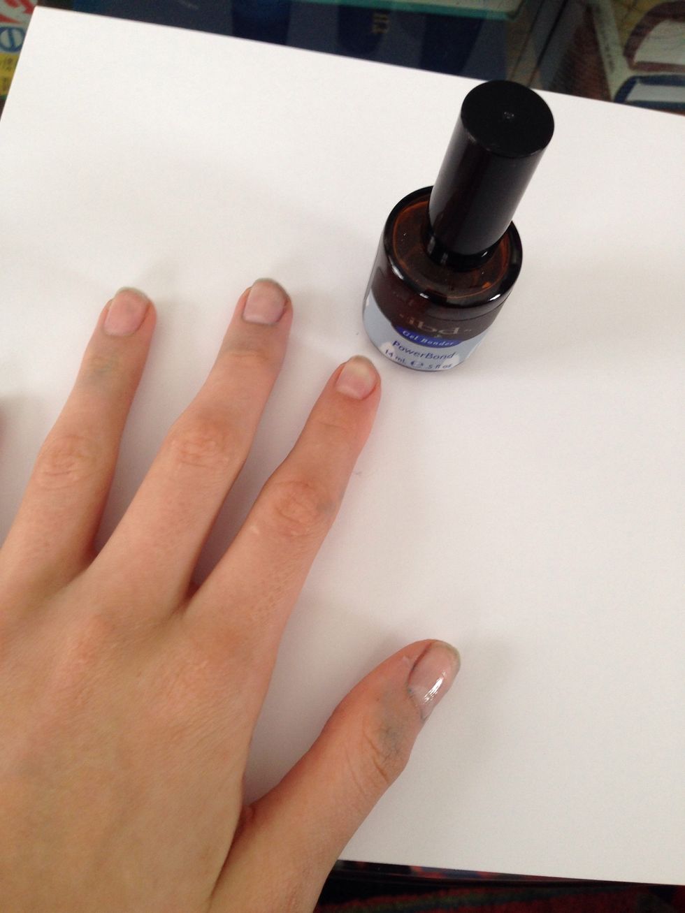 Apply your powerbond (sorry I have blue all over my fingers)