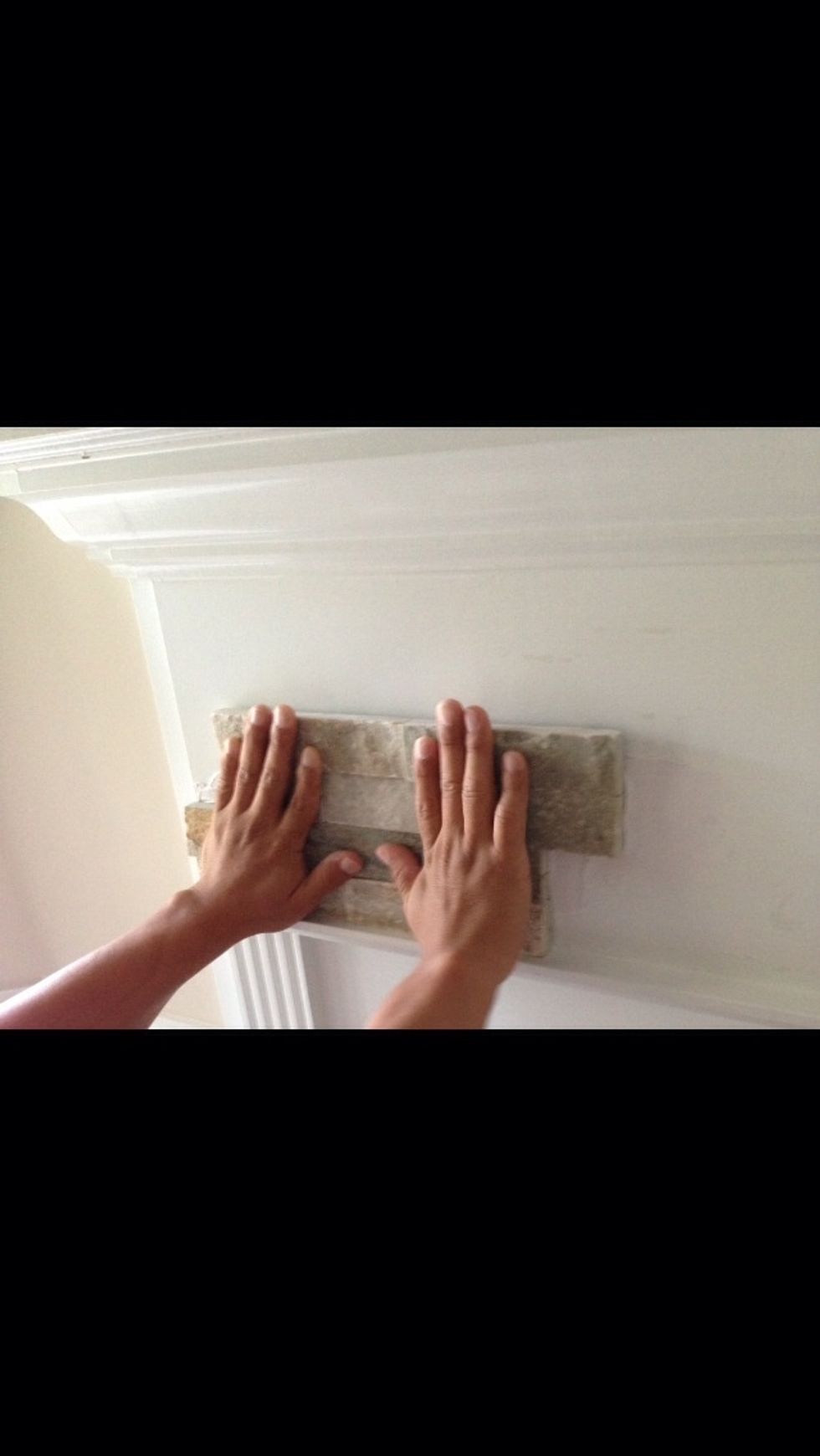 Apply your stone and hold for a min or until it can stand by itself.. For me I had a little ledge so it worked perfectly for holding the pieces \ud83d\udc4d\ud83d\udc4d