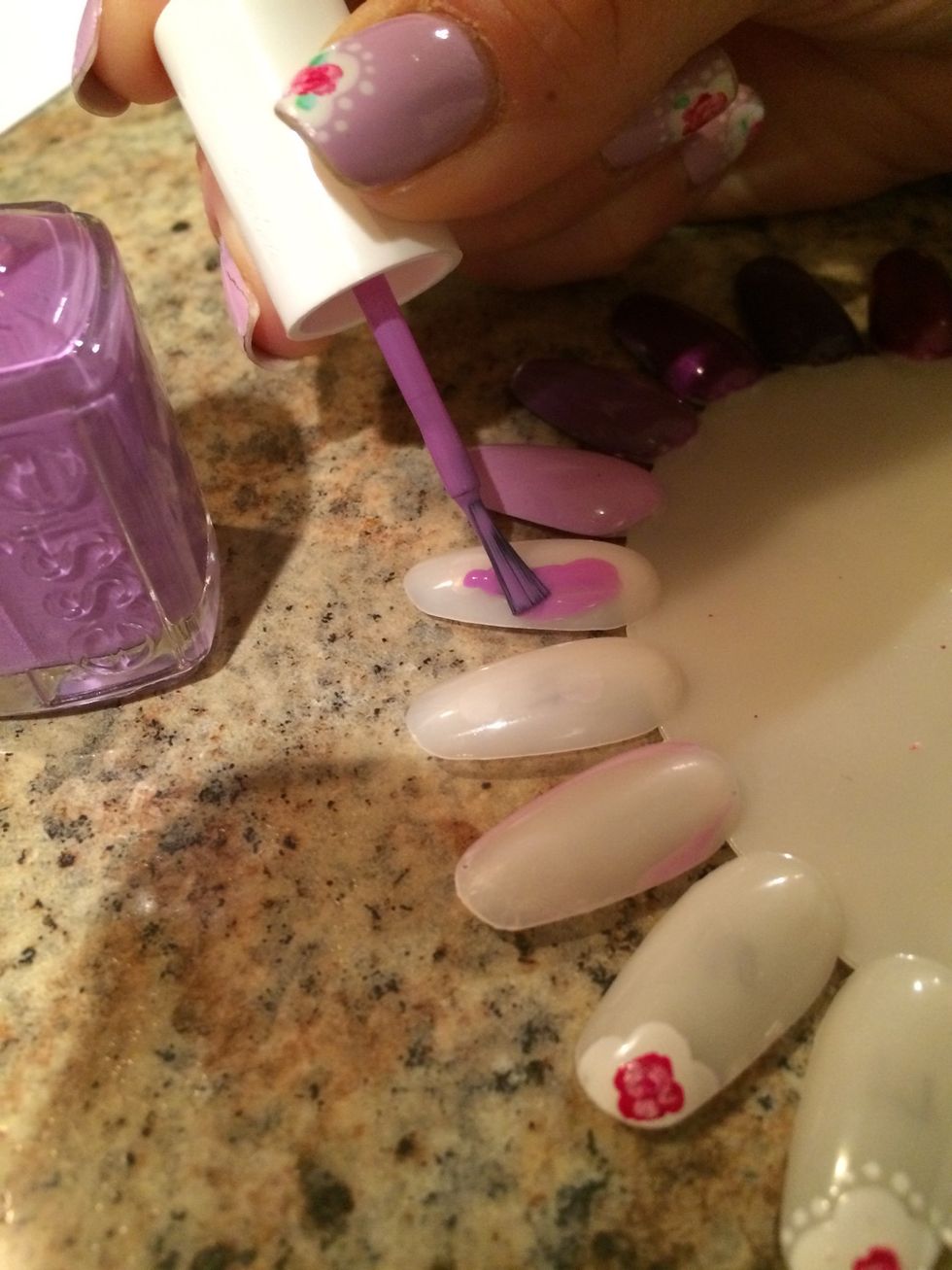 Applying 2 coats Essie Play Date.