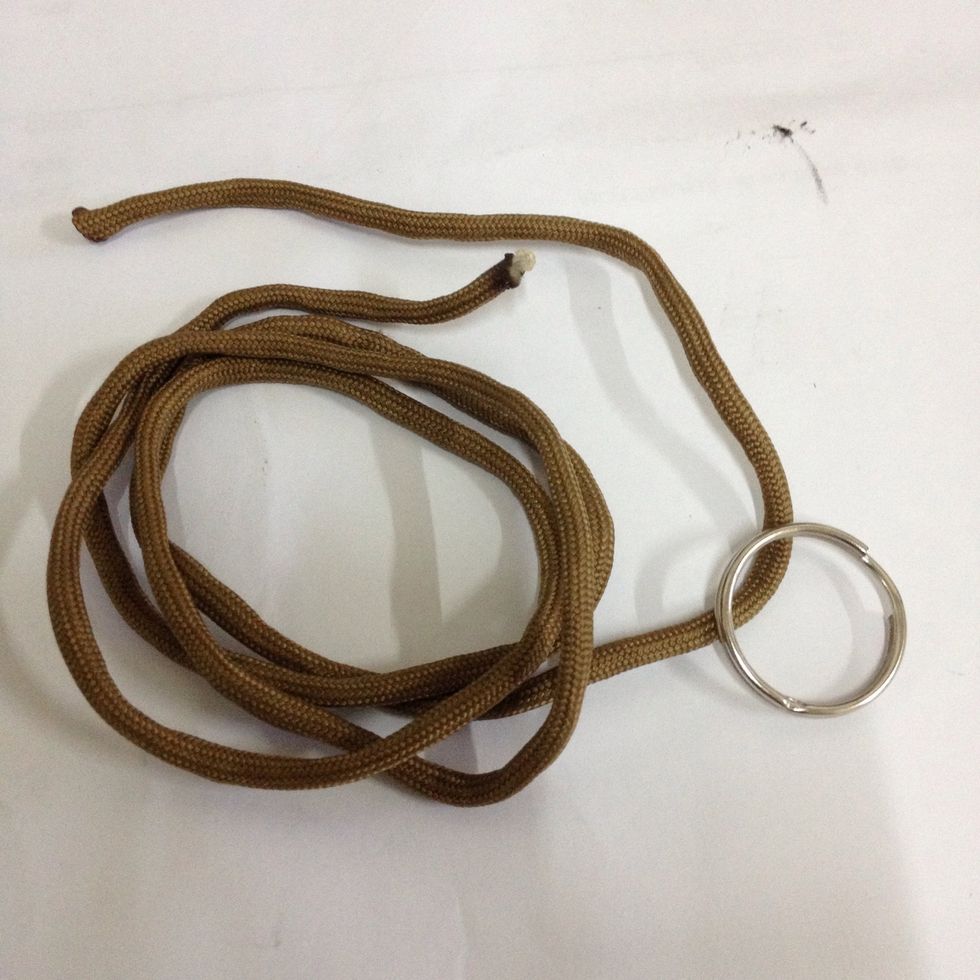 Approximately 1 meter (3 feet) paracord. And a key ring.